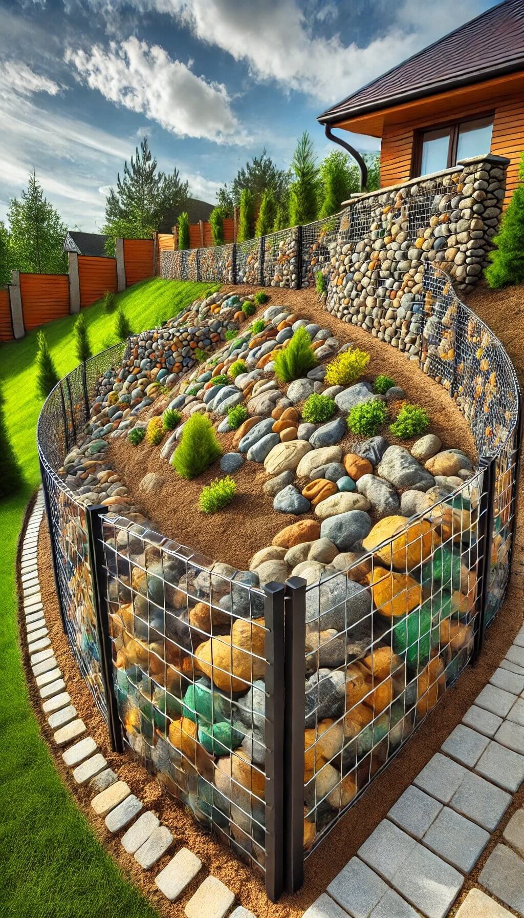 Gabion Stone Fence