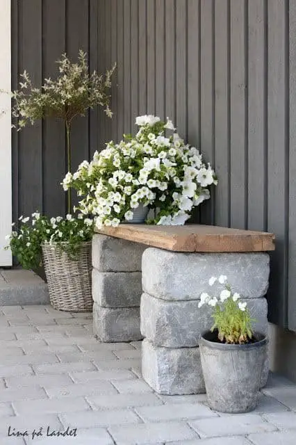 Stonehenge style garden bench