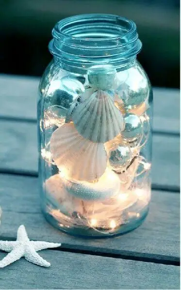 Fairy light in Mason jar