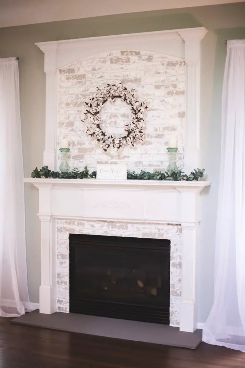 Faux brick fireplace ideas.