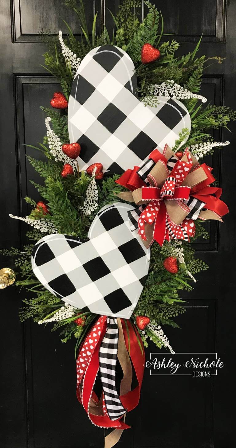 Double Black Buffalo Check Swag Wreath