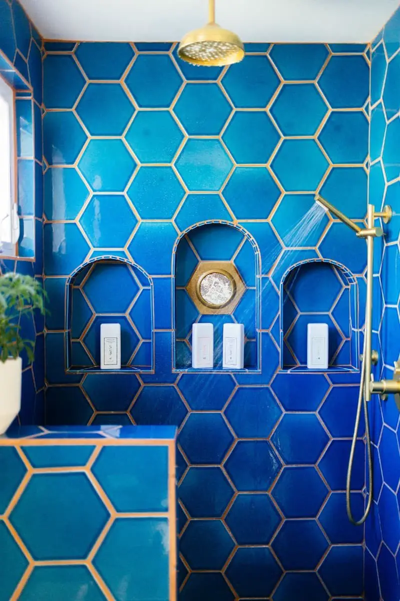 Blue hexagon tiles