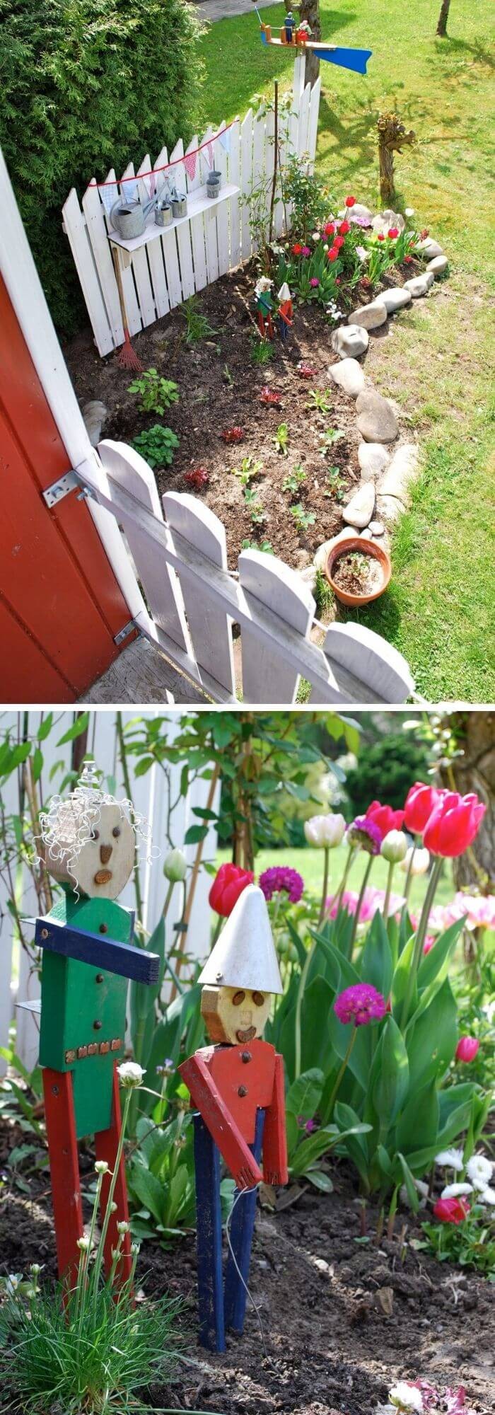 Stone edging in mini garden