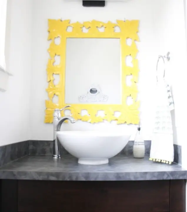 Yellow mirror frame