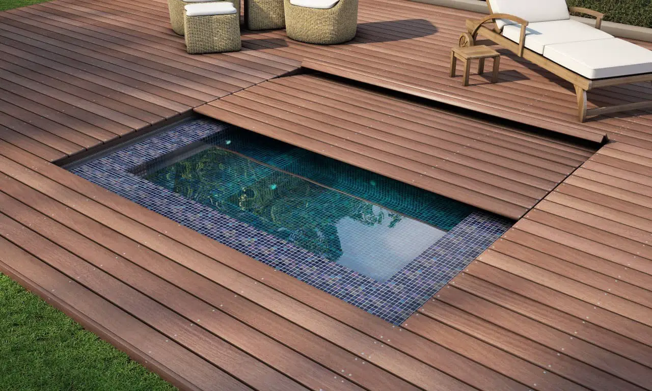 Tiled hot tub