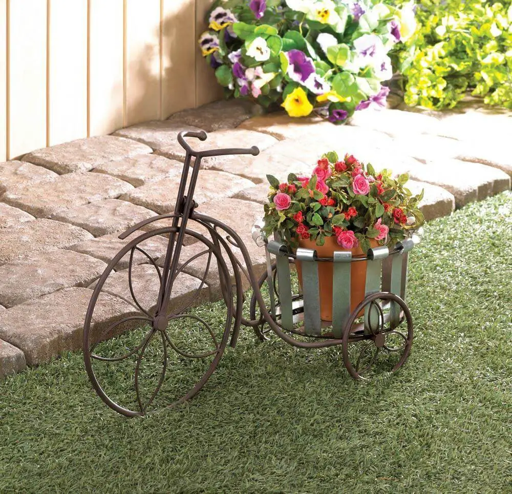 Galvanized Metal Tricycle Planter