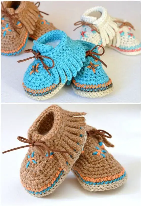 Crochet Baby Moccasin Booties