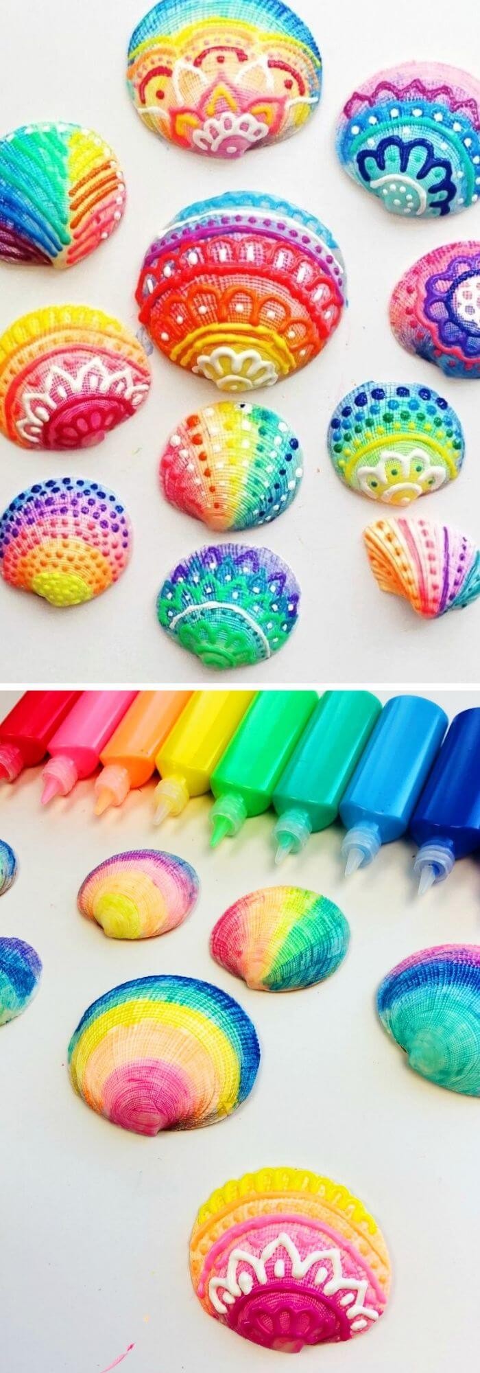 Decorate Your Seashells with Puffy Paint