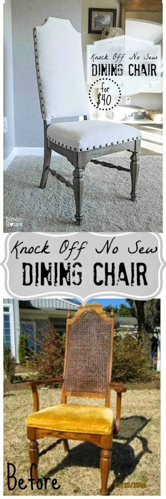 DIY Knock Off No Sew Dining Chairs