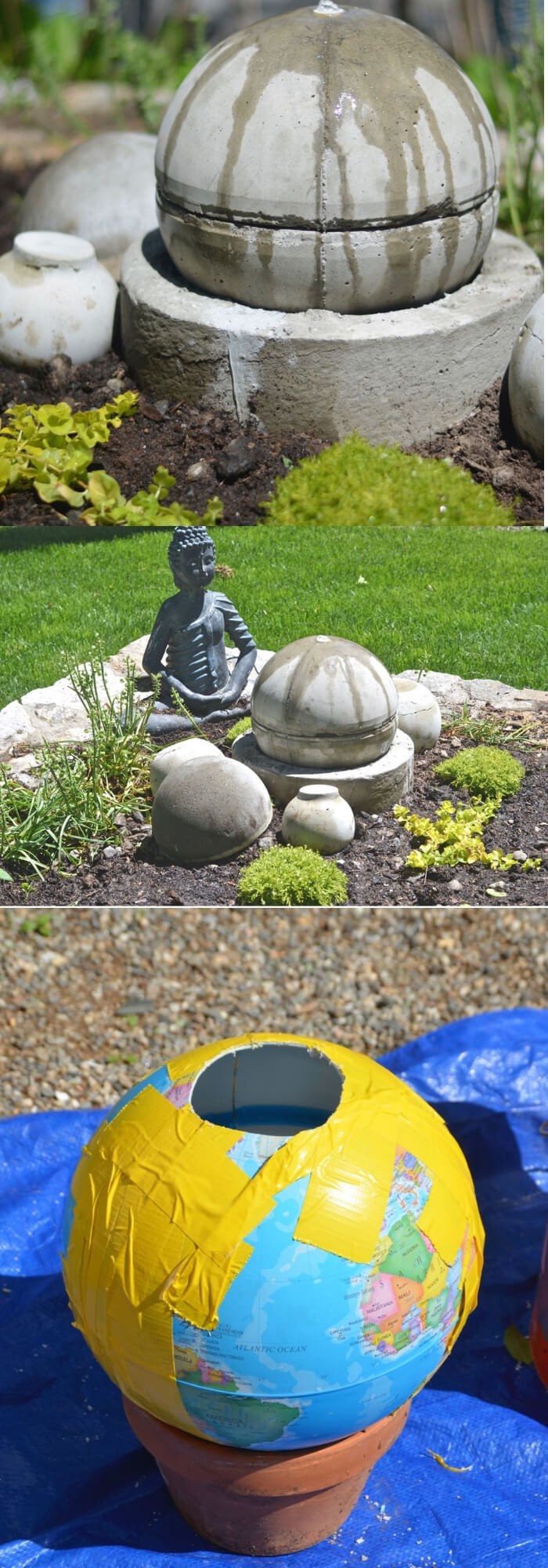 Concrete Bubbling Garden Fountain