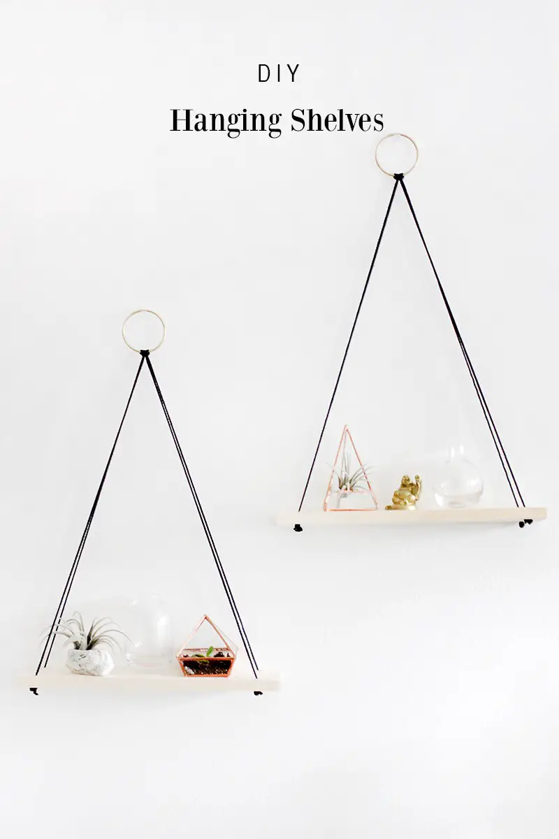 #3. DIY Hanging Shelves