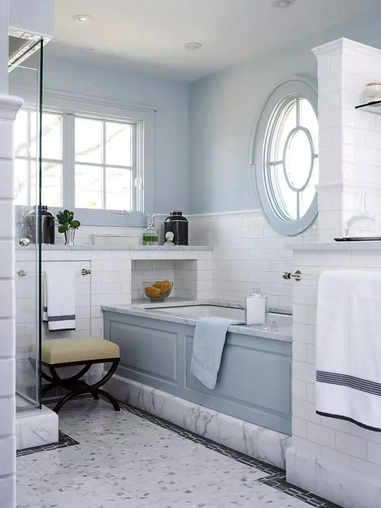 Pale blue bathroom