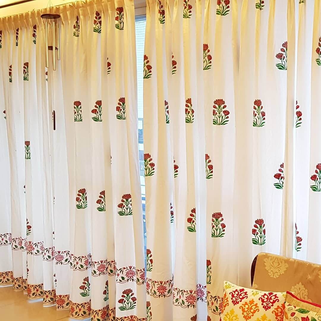 Handcrafted block printed curtains