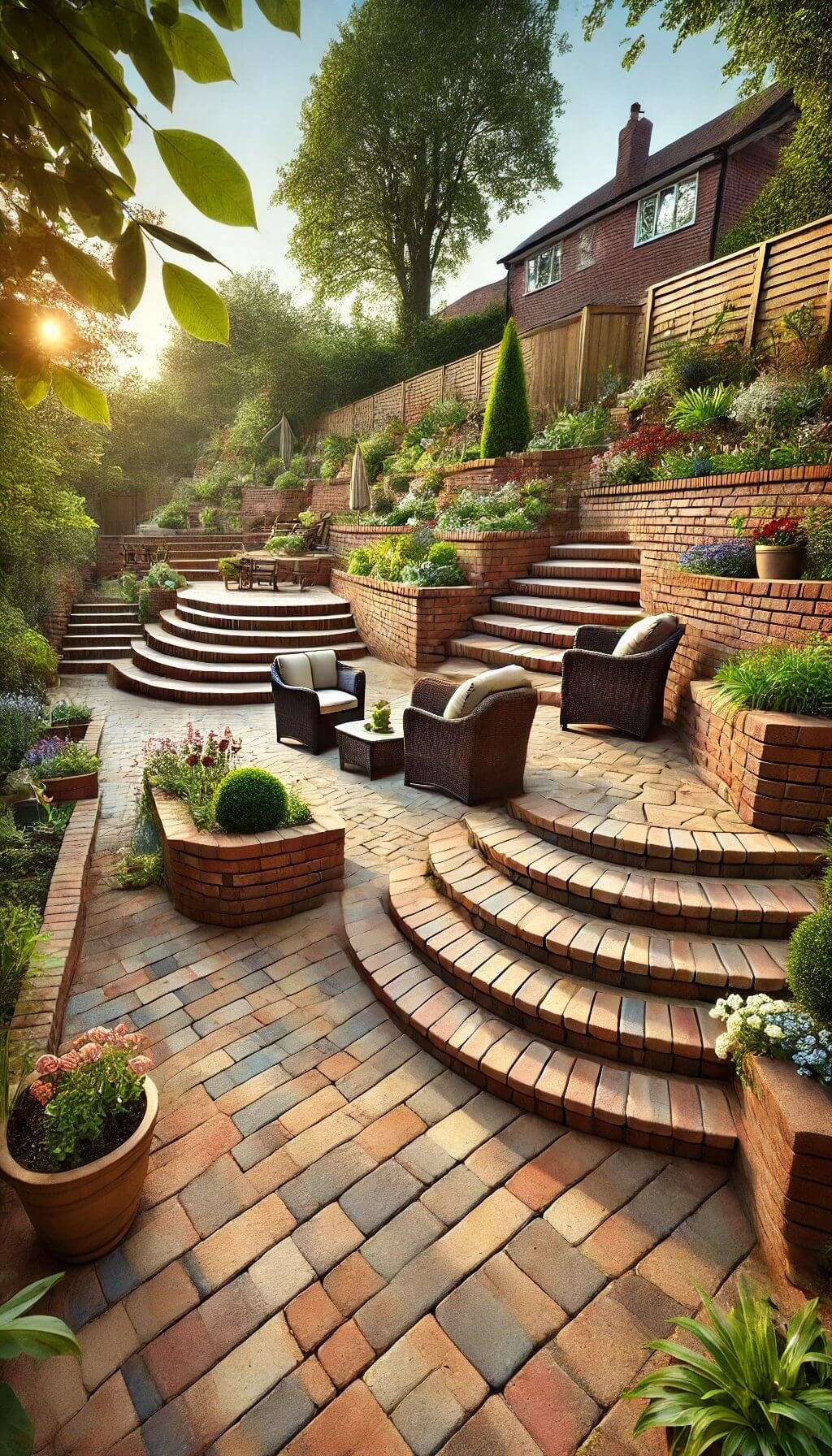 Raised Brick Patio