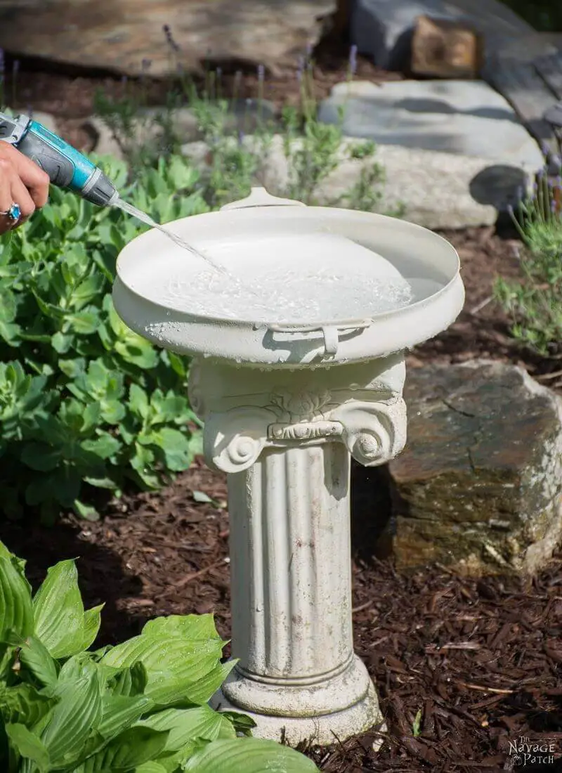 Bird bath garden art project