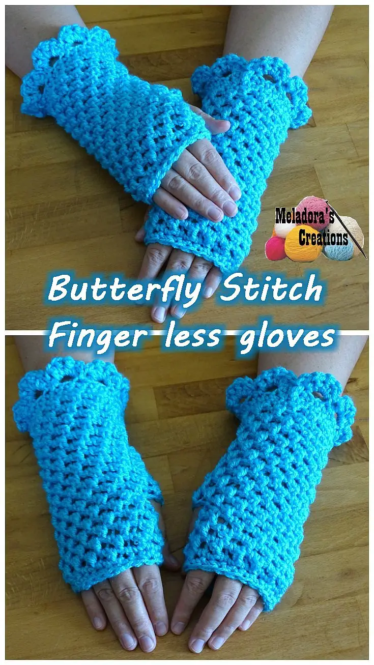 Butterfly Gloves Crochet Pattern