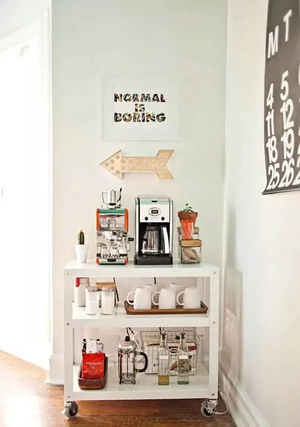 Coffee bar ideas for small spaces