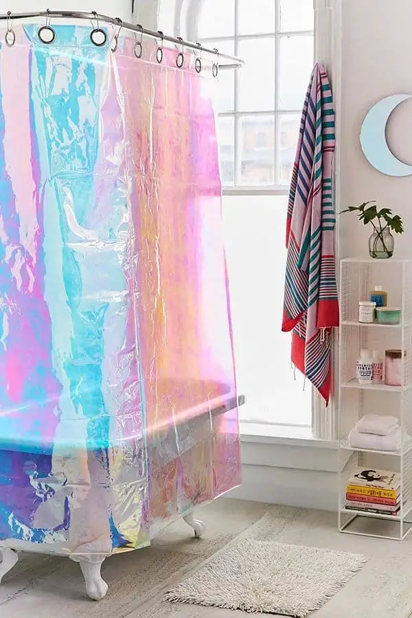 Consider using an iridescent shower curtain.