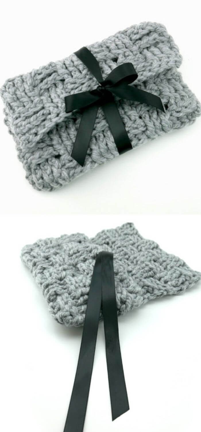 Woven ribbon clutch