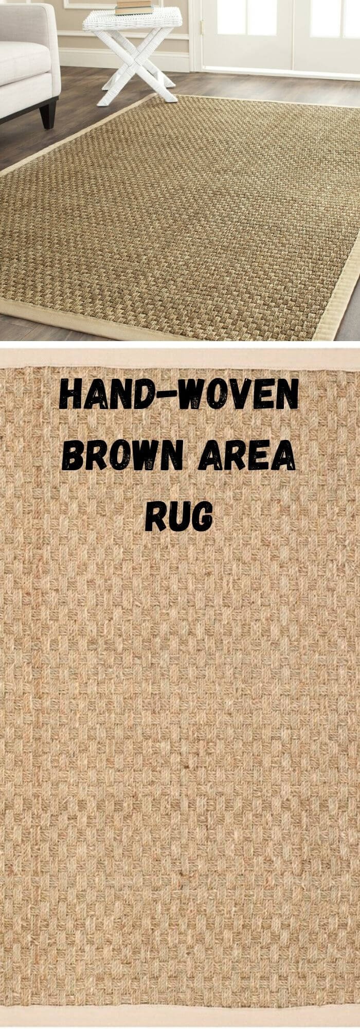 Hand-Woven Brown Area Rug