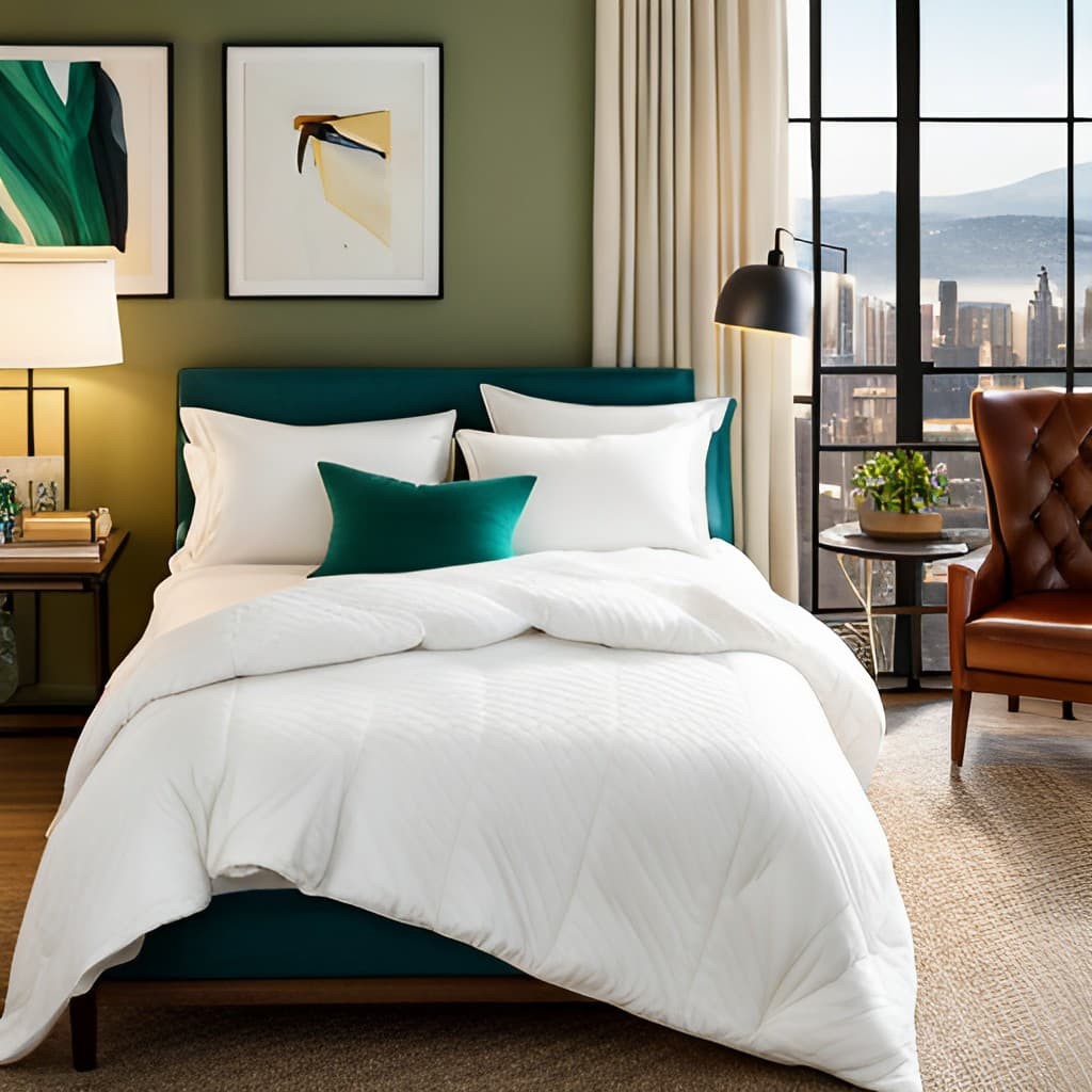 Emerald Green Sheets with a White Comforter