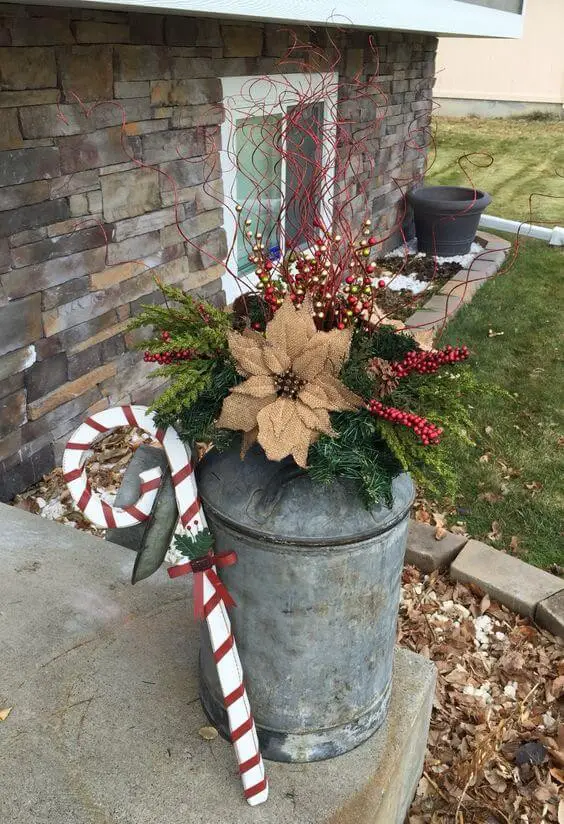 Old fashion milk can planter