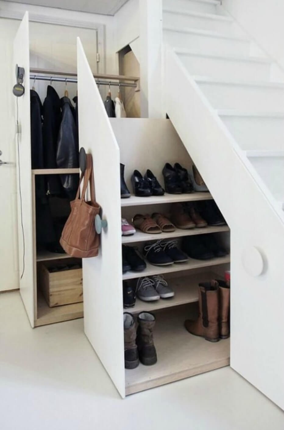 #5. Staircase shoe storage