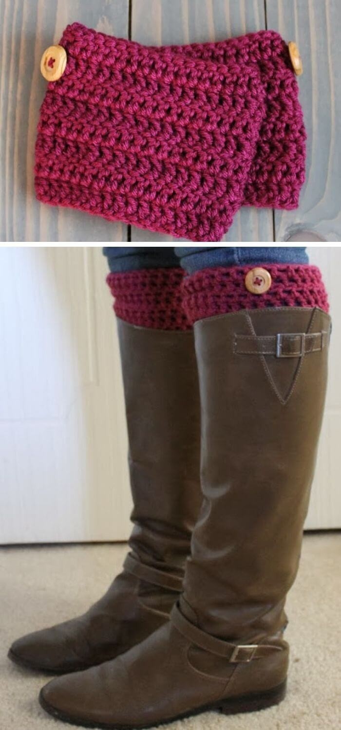 Simple crochet boot cuff