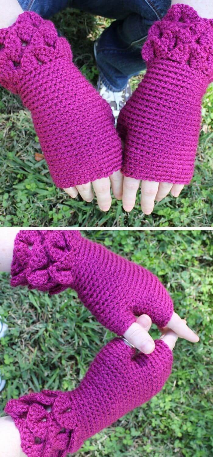 Crocodile cuff mitts