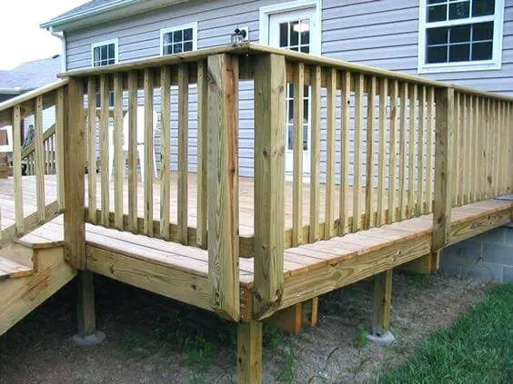 Posts Mounted on the Outside of the Deck