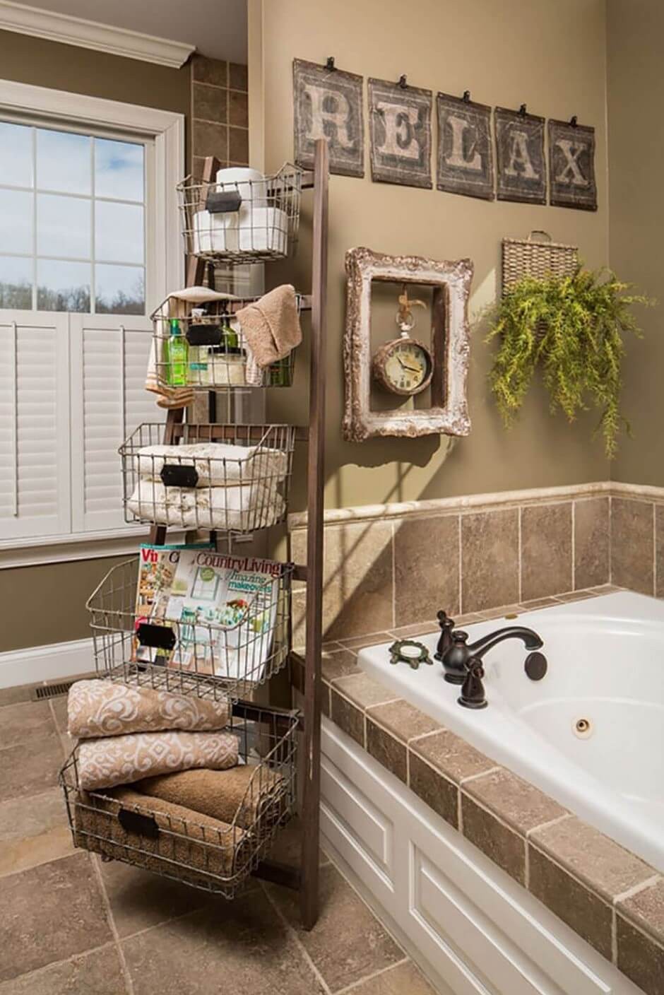 Rustic bathroom towel