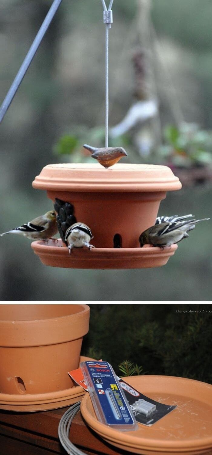 Flowerpot bird feeder