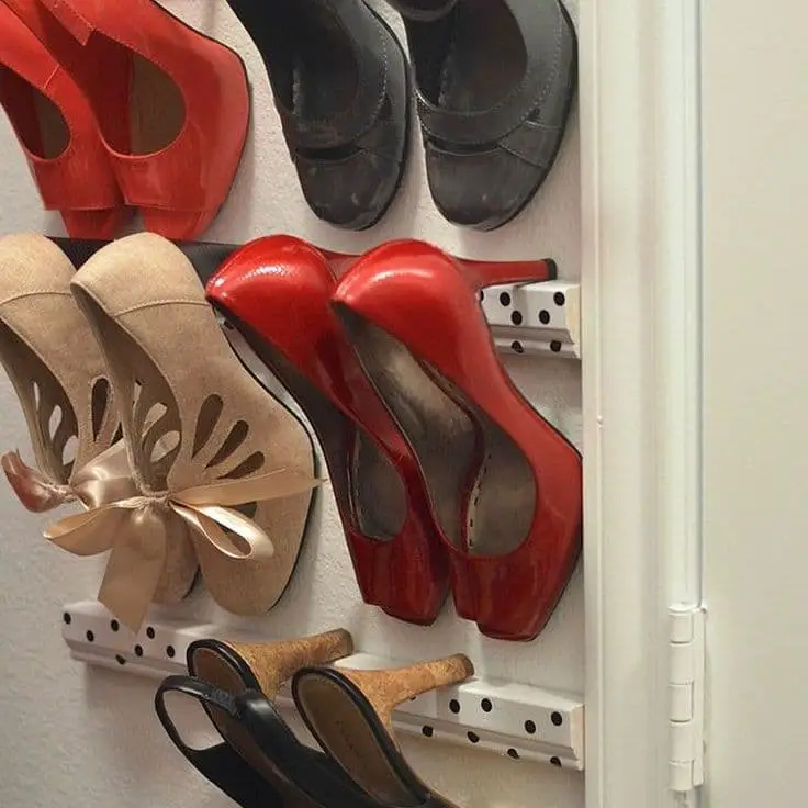 Heel Hangers that are flat against the wall