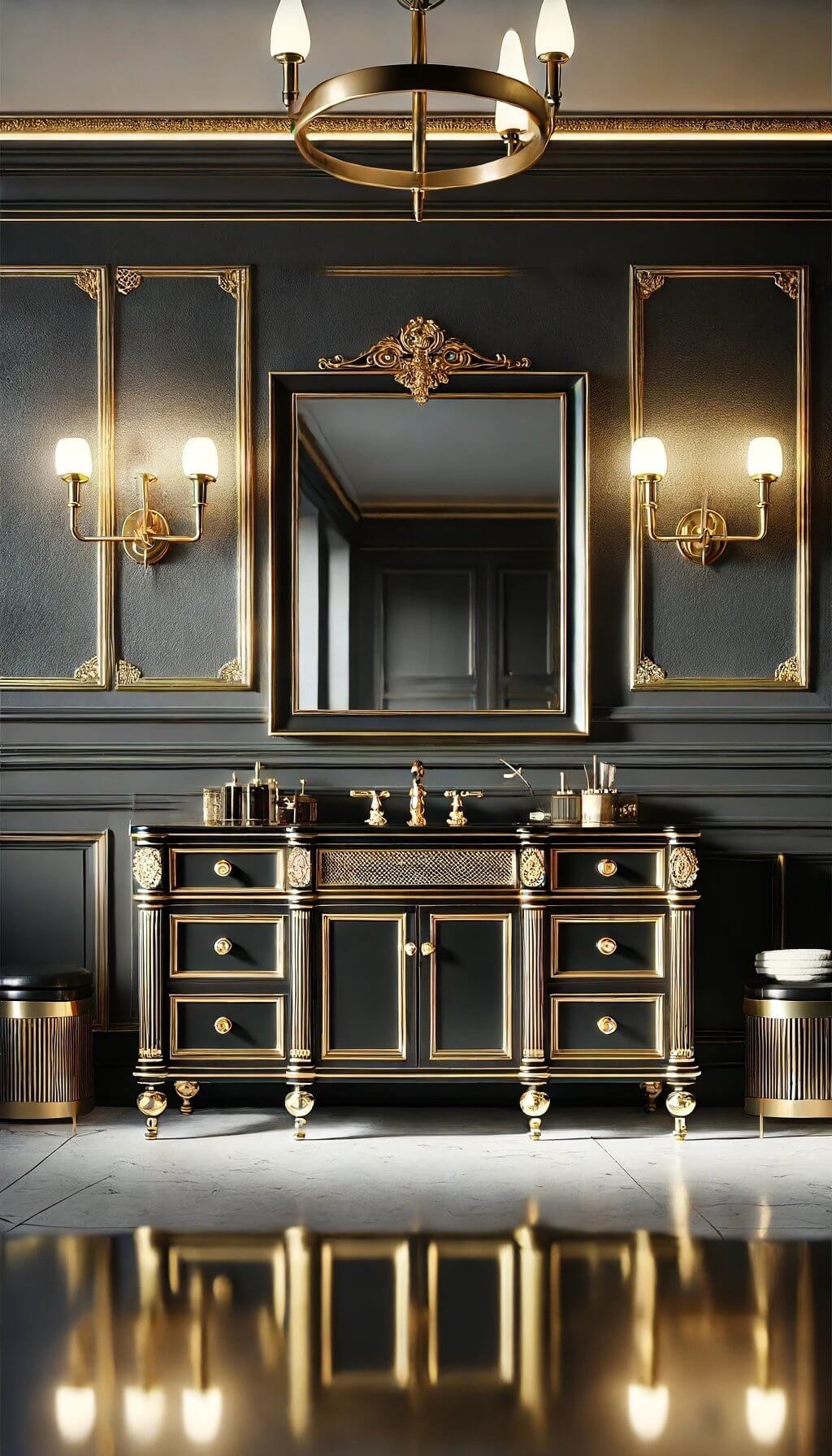 Gold Accented Vanity