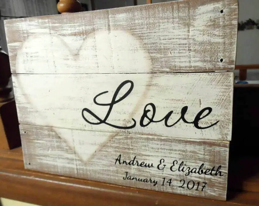 The rustic love wood signs