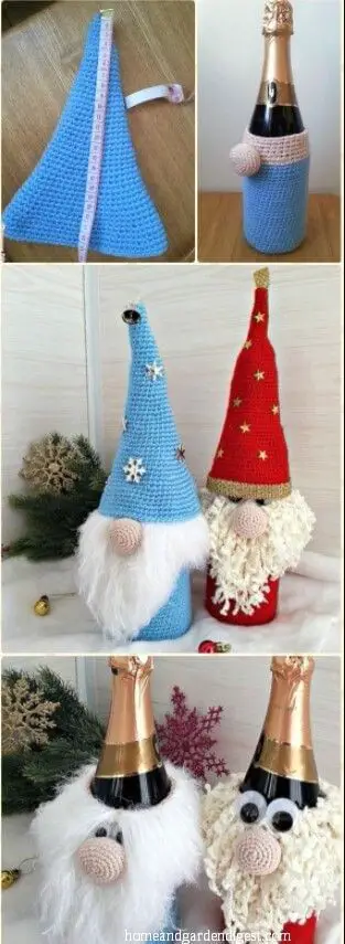 Gnome wine bottle cozy