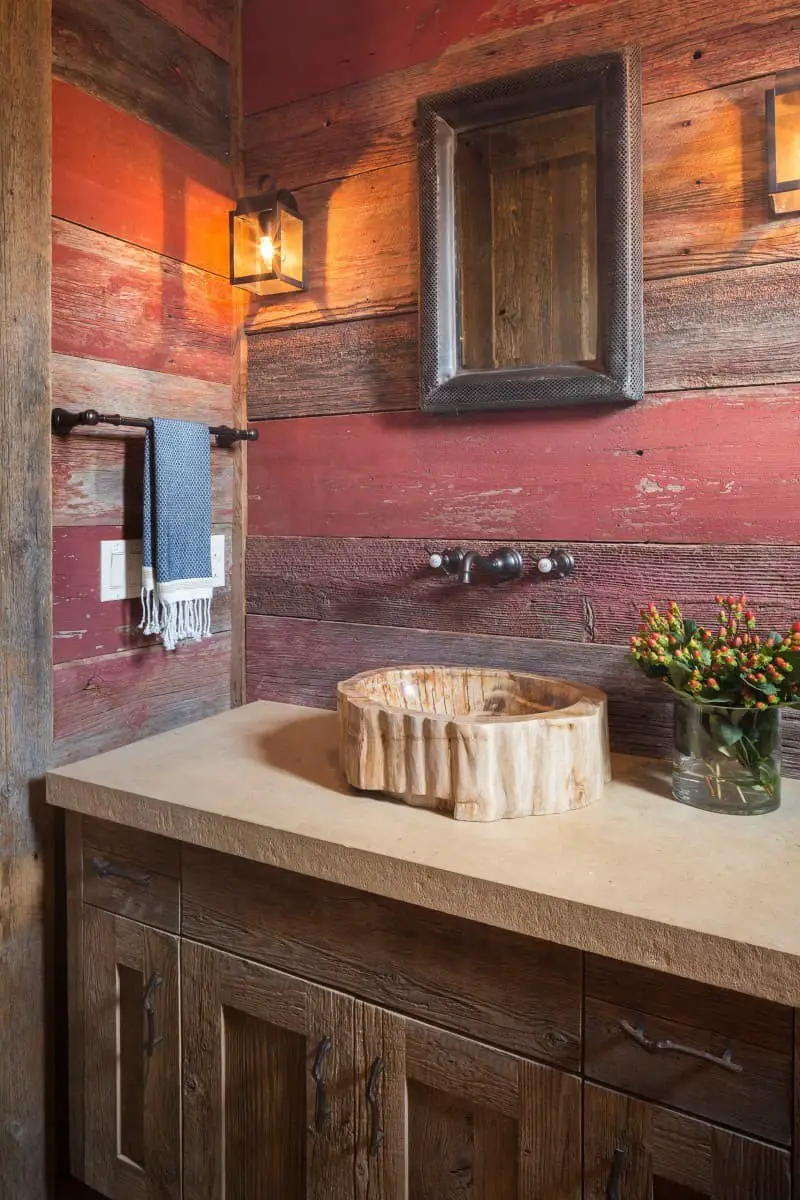 Rustic bathroom backsplash ideas.