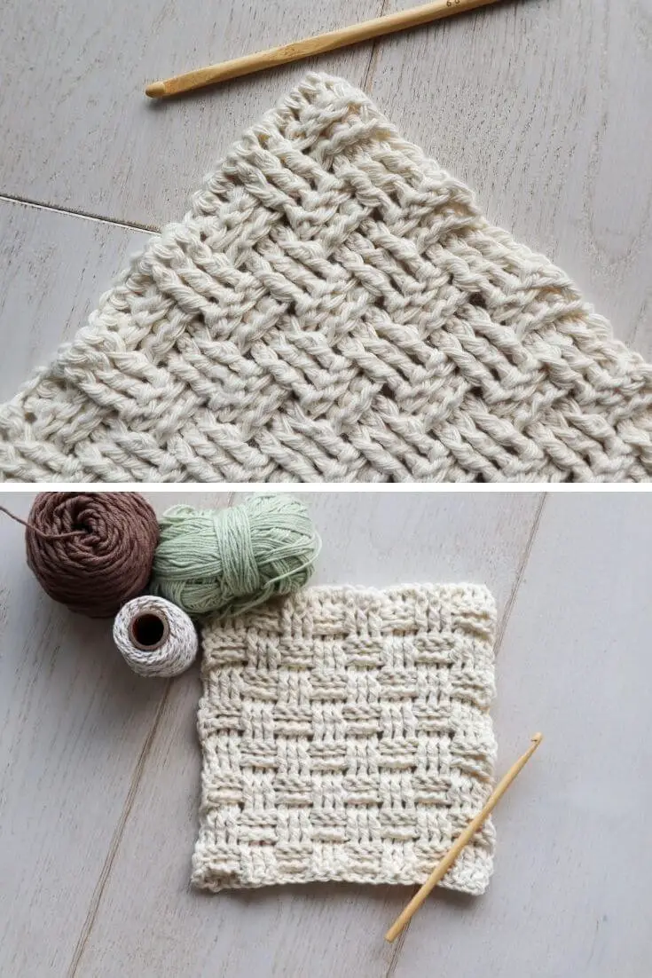 Basket Weave Dishcloth Pattern