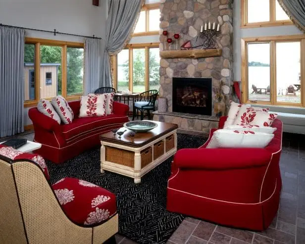 Red tan and brown living room ideas