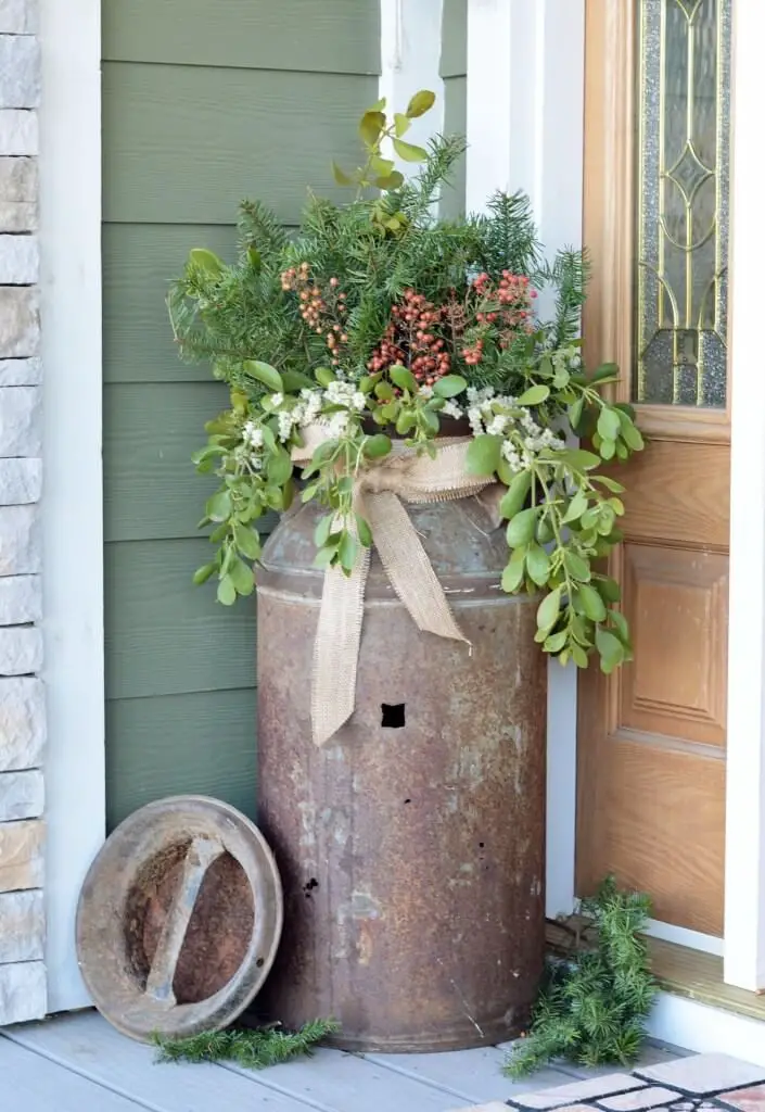 Milk can planter