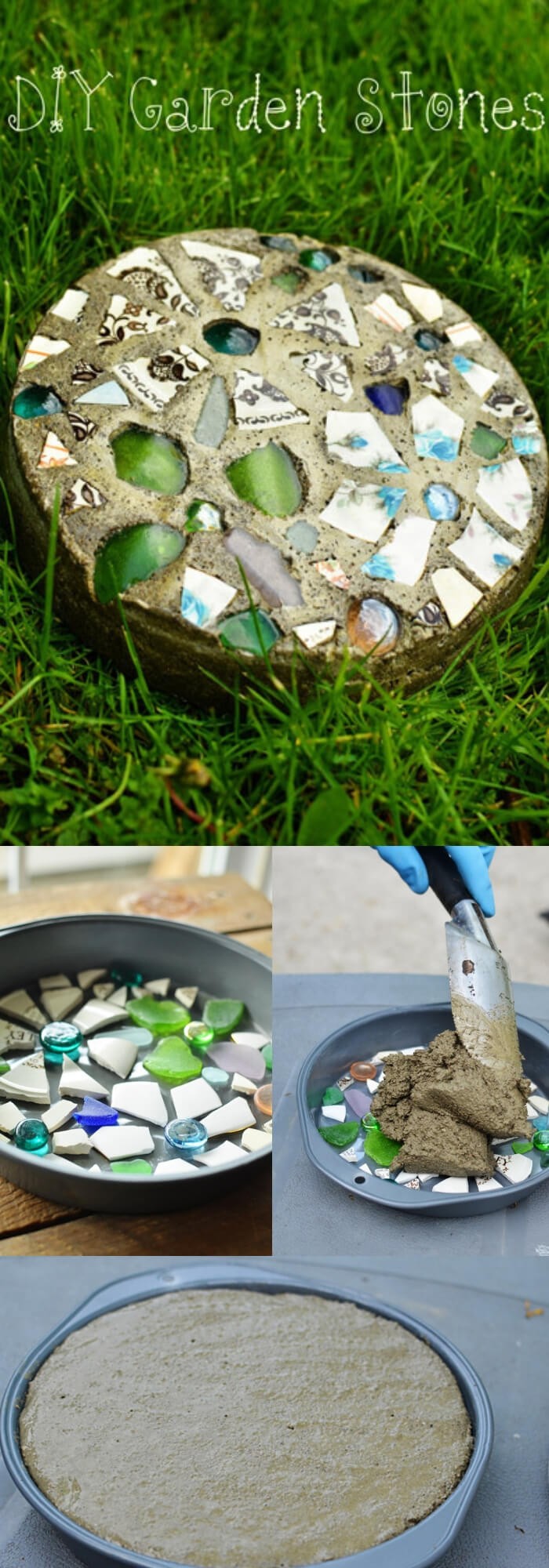 Concrete Stepping Stone With a Cake Pan