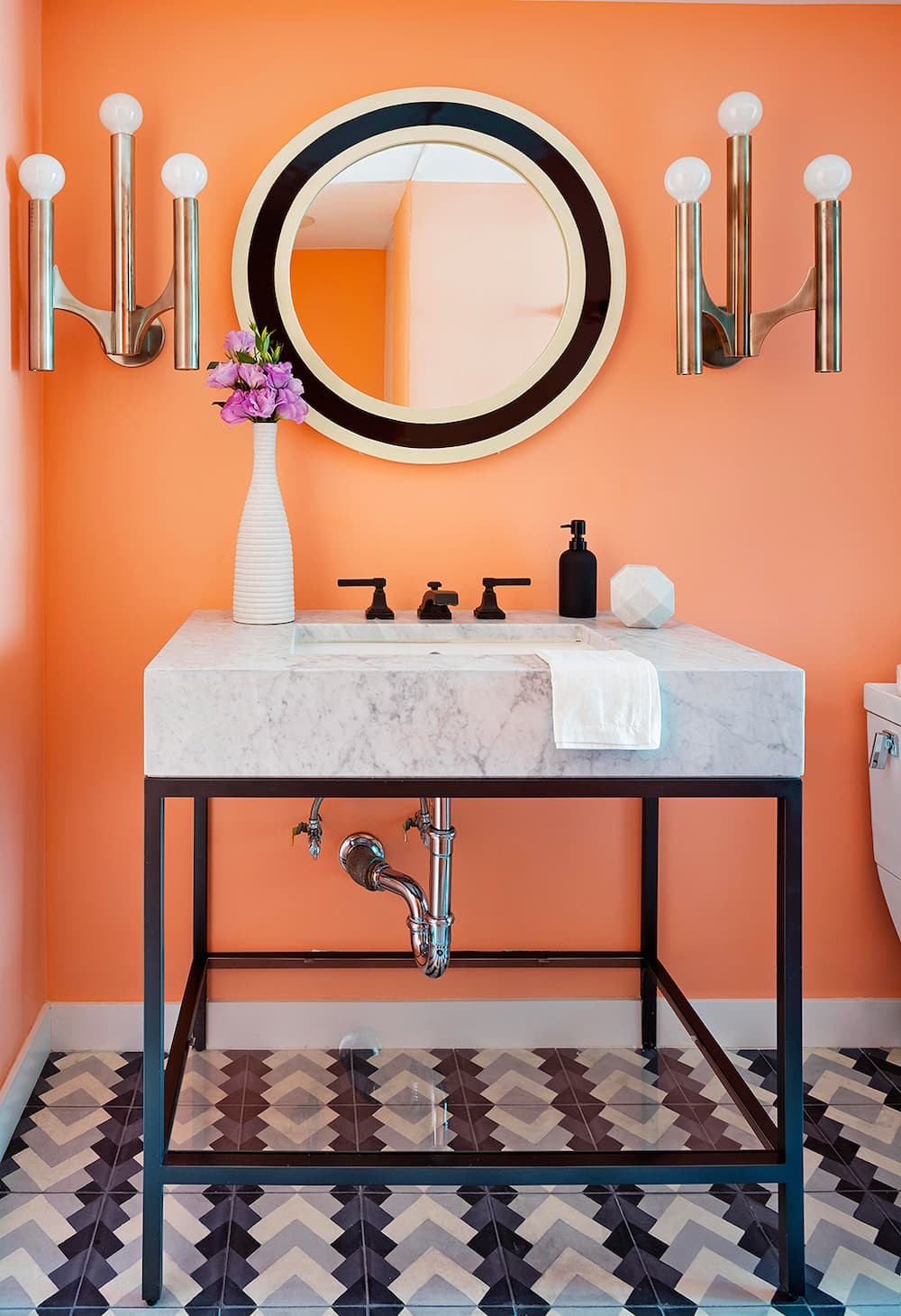 Orange powder room ideas