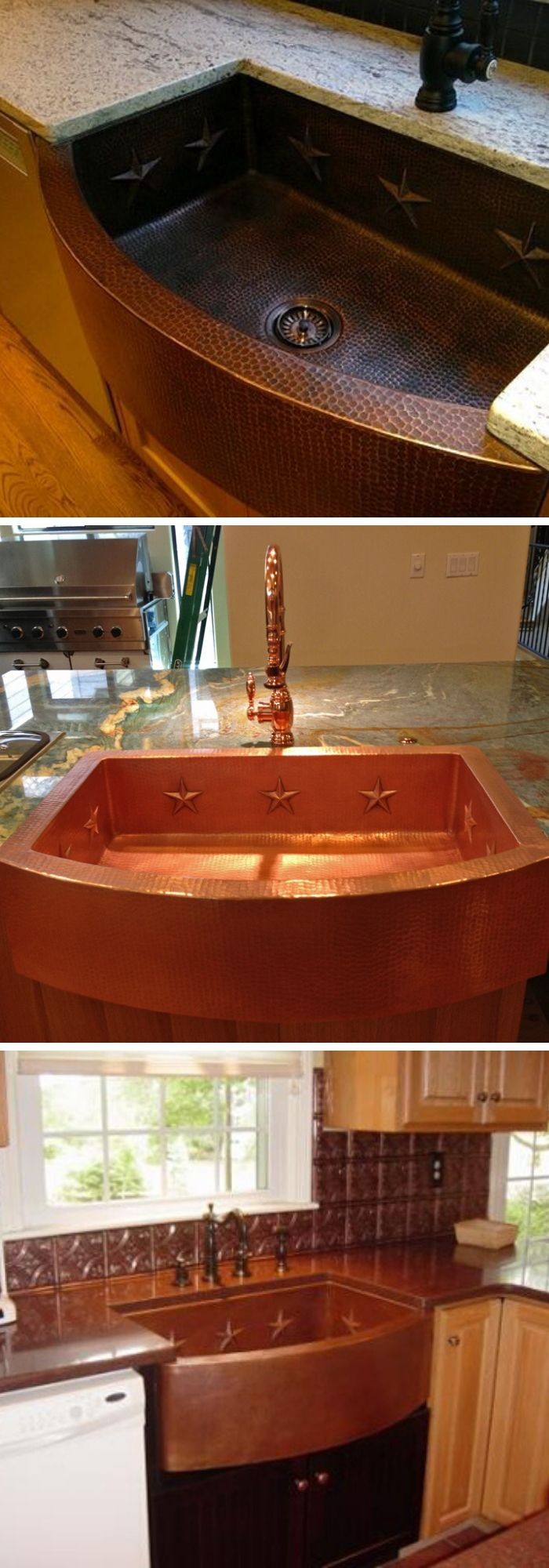 #20. Rounded copper farmhouse sink