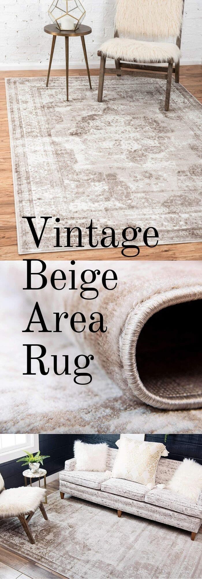 Vintage Beige Area Rug