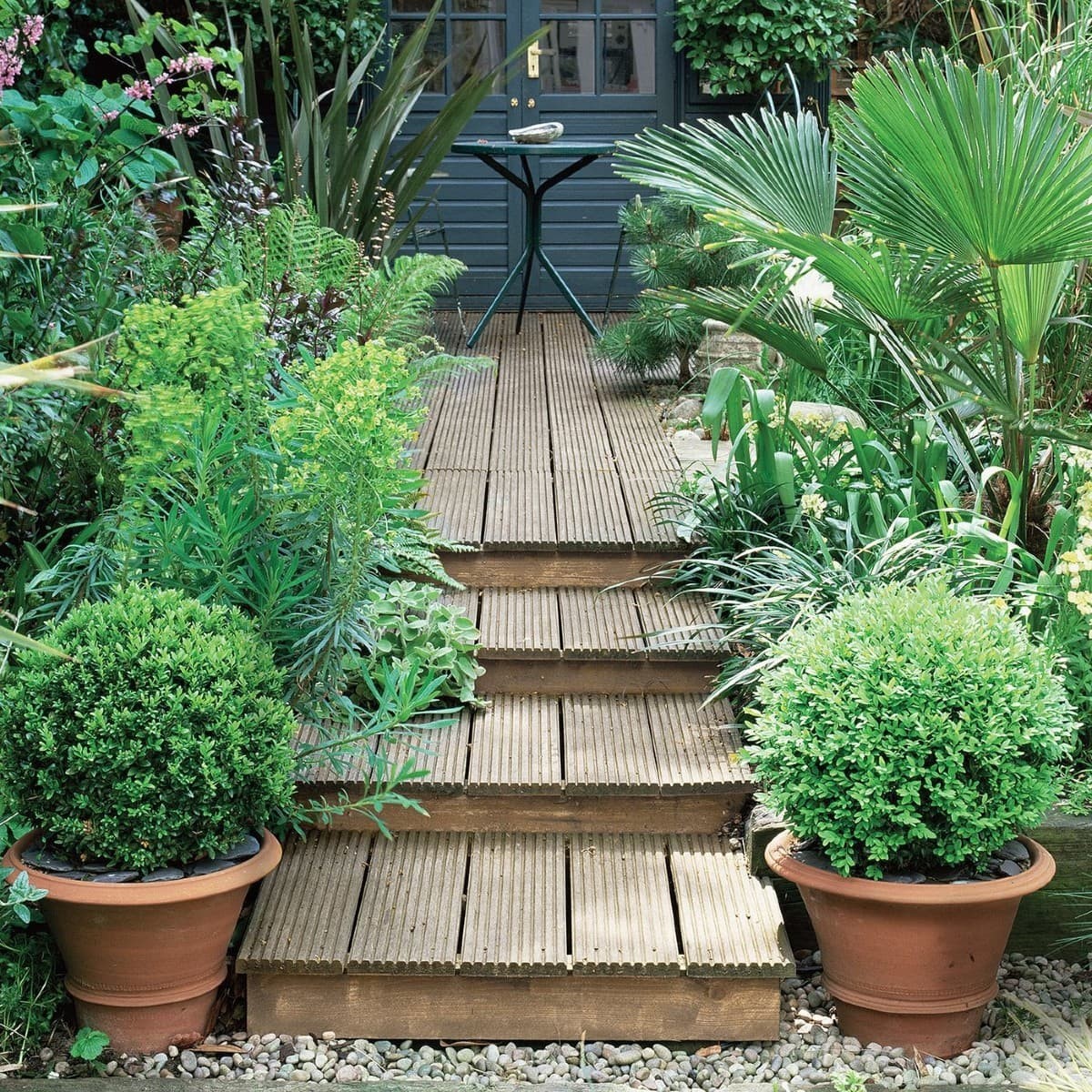 Decking may help a long, narrow garden look better.