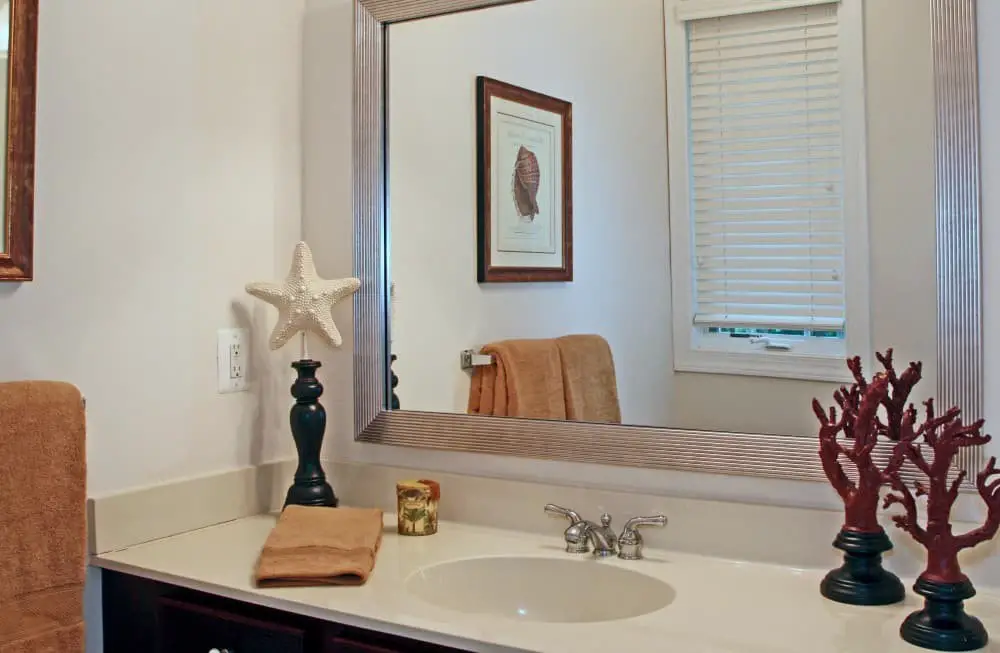 Framed bathroom mirror ideas.