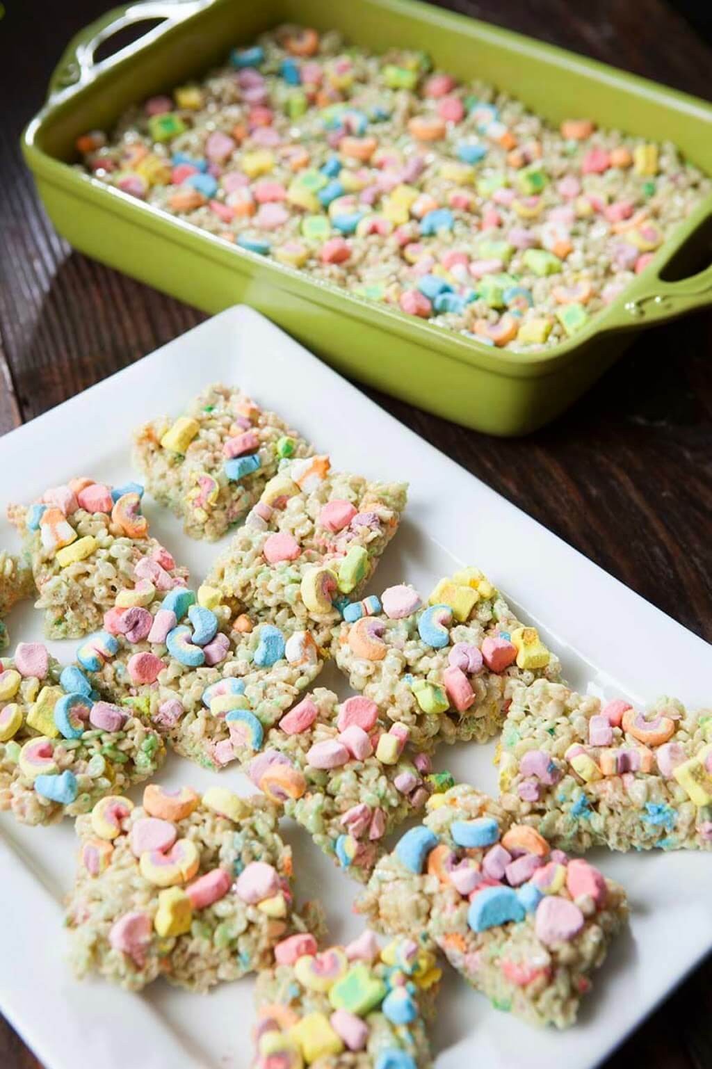 No Bake Lucky Charms Rice Crispy Bites