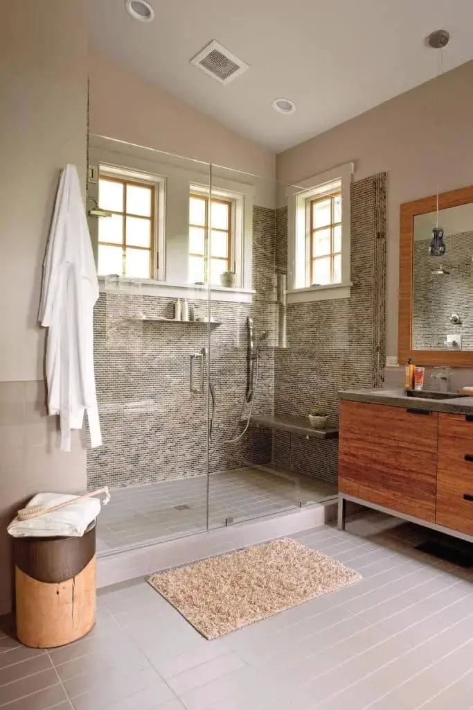 Brown and Grey Bathroom