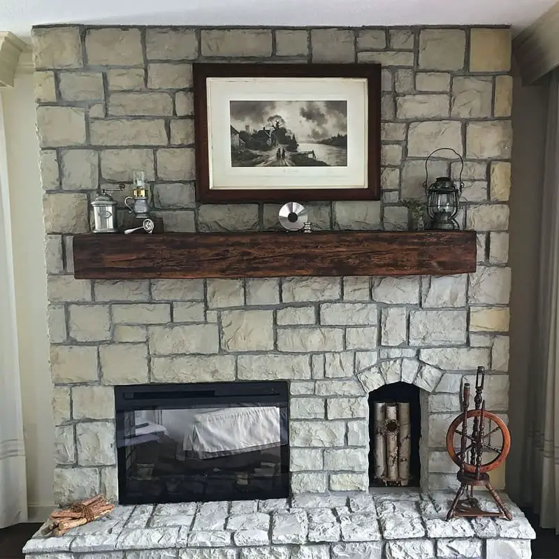 Faux fireplace mantel ideas.