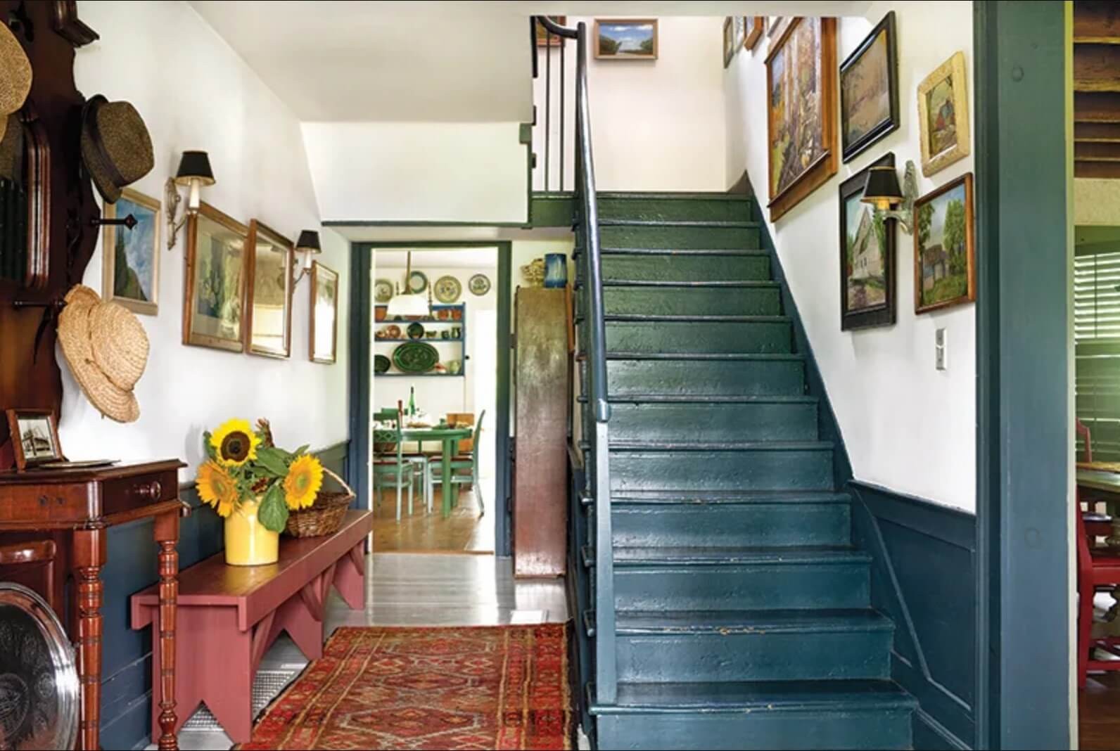 Green wood stairs